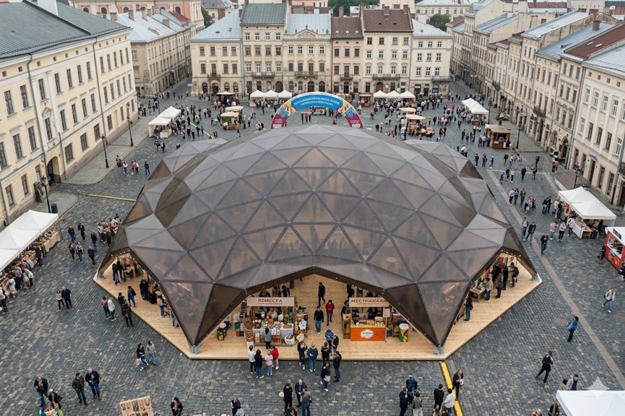 Timber structures for urban markets and seasonal fairs